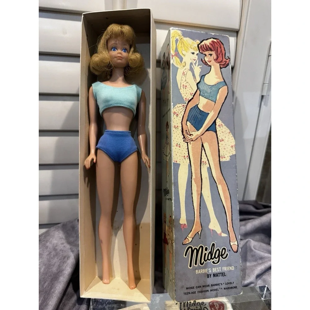 1962 BARBIE Best Friend MIDGE Doll  Original Box w/‎ Papers- VINTAGE Mattel #860